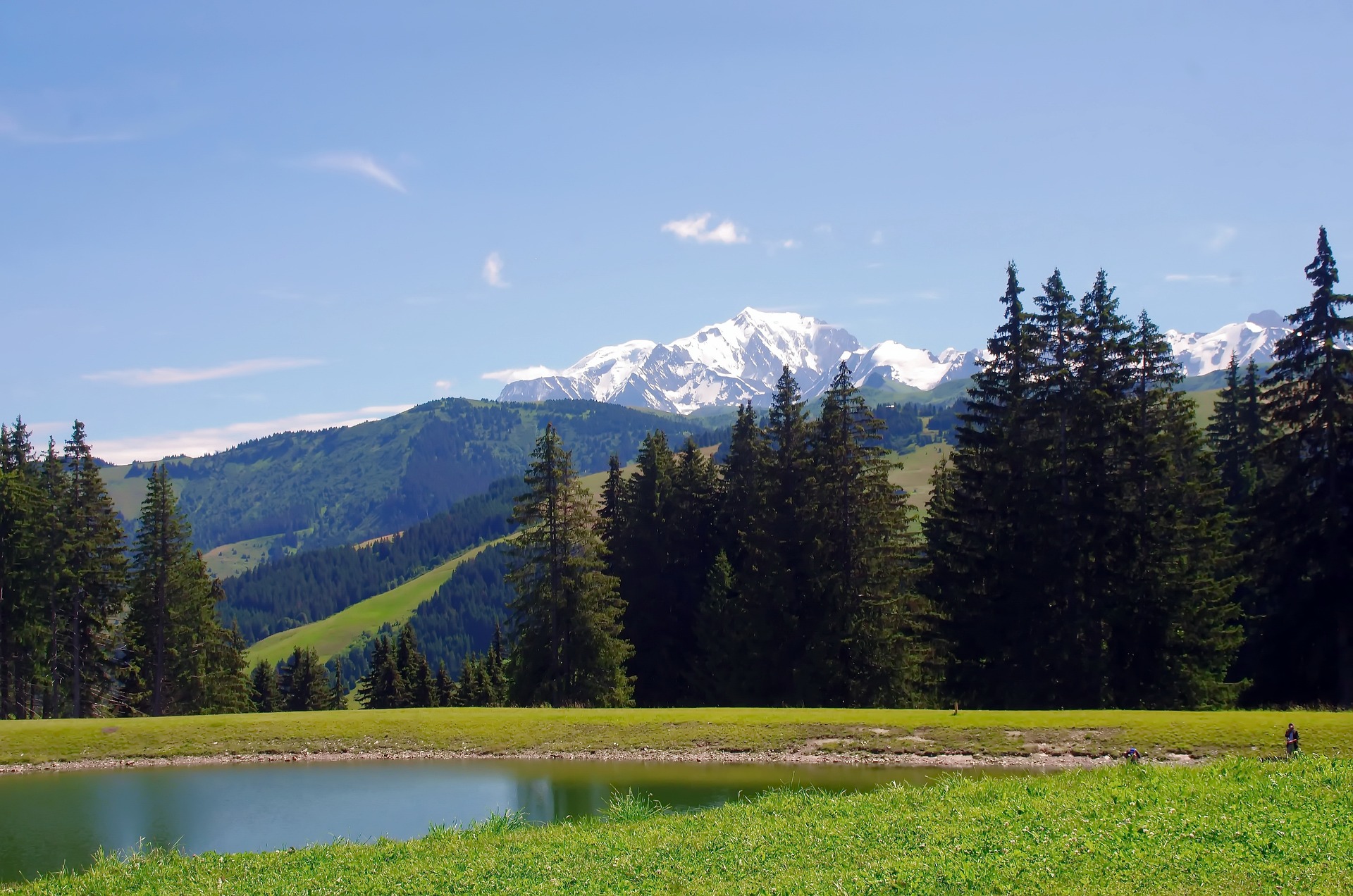 for&ecirc;t montagne sommet enneig&eacute; paysage alpes
